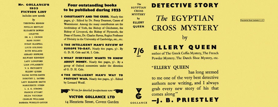 Item #2627 Egyptian Cross Mystery, The. Ellery Queen.