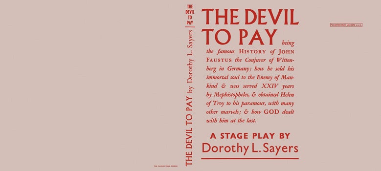 Item #26371 Devil to Pay, The. Dorothy L. Sayers.