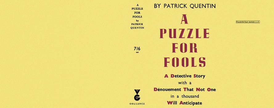 Item #2645 Puzzle for Fools, A. Patrick Quentin