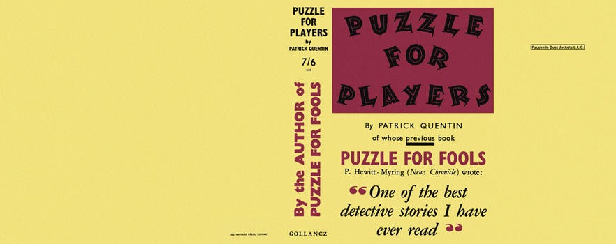 Item #2646 Puzzle for Players. Patrick Quentin