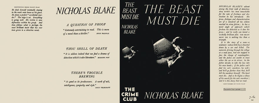 Item #267 Beast Must Die, The. Nicholas Blake