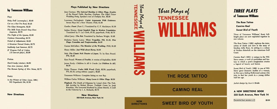 Item #26716 Three Plays of Tennessee Williams: The Rose Tattoo, Camino Real, and Sweet Bird of...