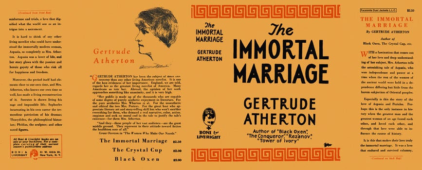 Item #26924 Immortal Marriage, The. Gertrude Atherton