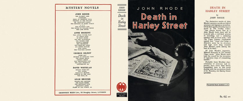Item #2720 Death in Harley Street. John Rhode
