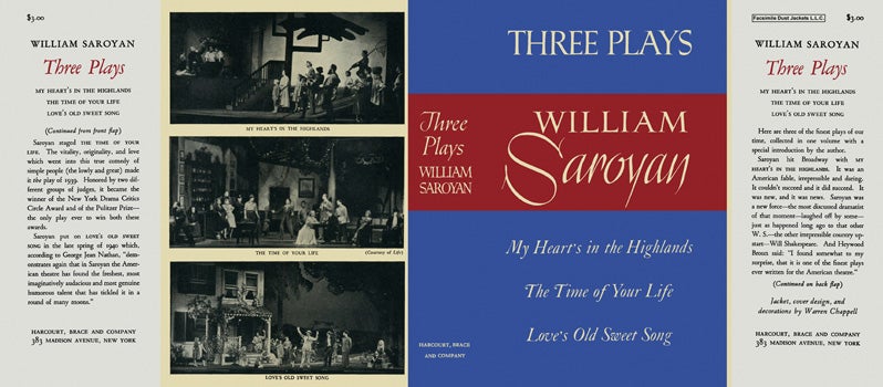 Item #27209 Three Plays. William Saroyan