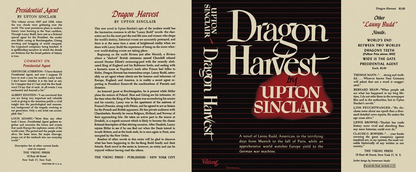 Item #27227 Dragon Harvest. Upton Sinclair.