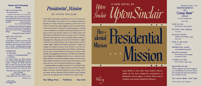 Item #27233 Presidential Mission. Upton Sinclair