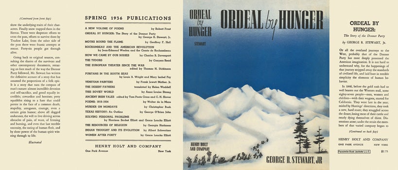 Item #27256 Ordeal by Hunger, The Story of the Donner Party. George R. Stewart.