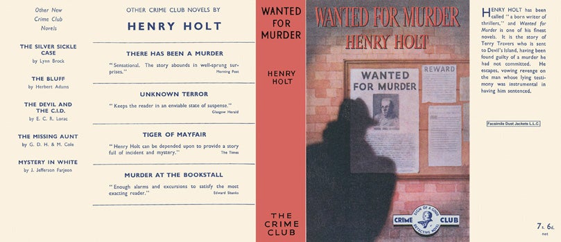 Item #27374 Wanted for Murder. Henry Holt.