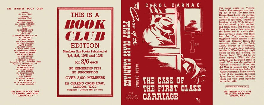 Item #27481 Case of the First Class Carriage, The. Carol Carnac