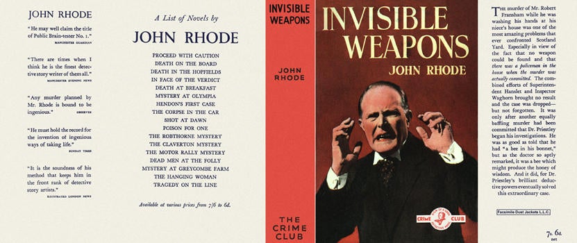 Item #2754 Invisible Weapons. John Rhode.