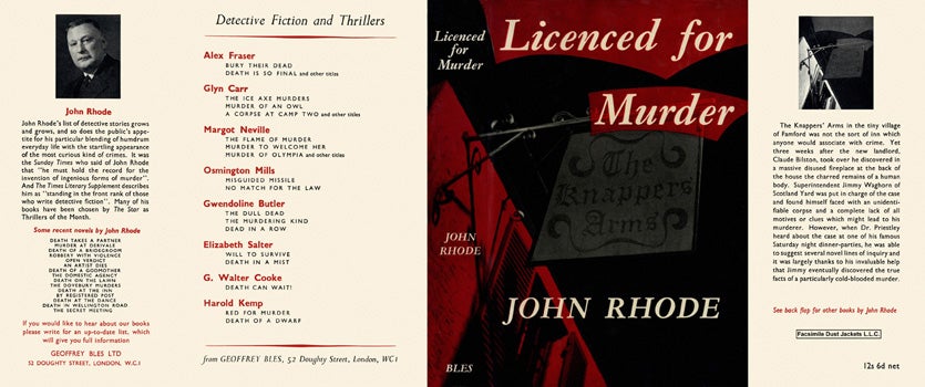 Item #2757 Licenced for Murder. John Rhode