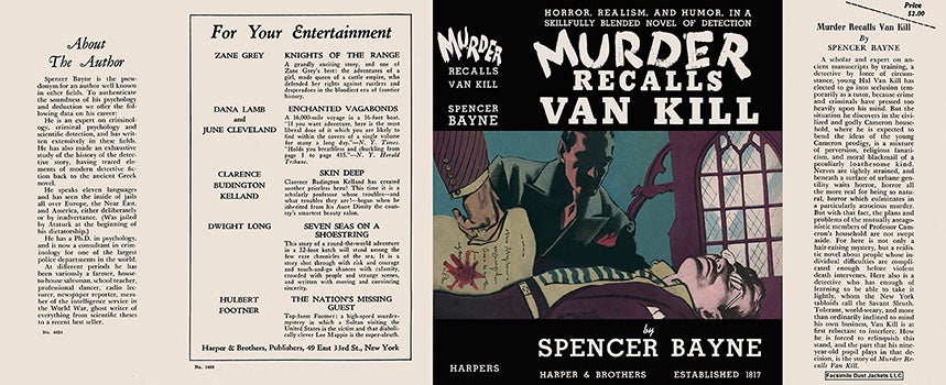 Item #27589 Murder Recalls Van Kill. Spencer Bayne.