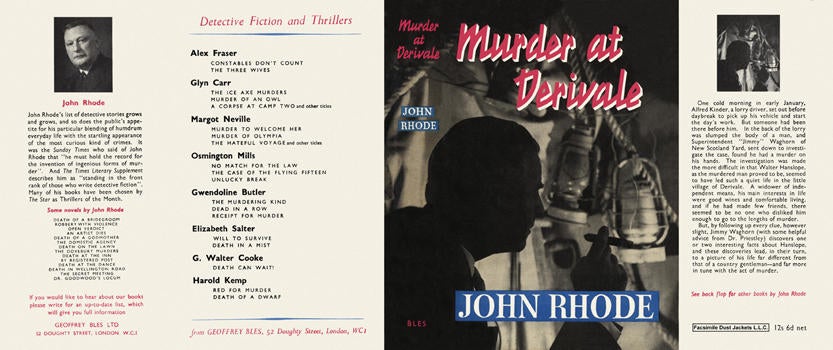 Item #2763 Murder at Derivale. John Rhode.