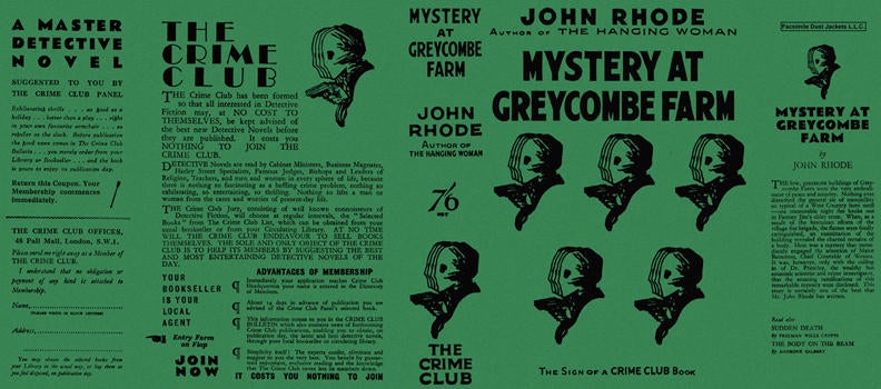 Item #2769 Mystery at Greycombe Farm. John Rhode.