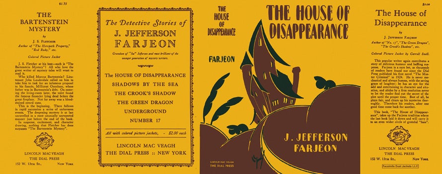 Item #27802 House of Disappearance, The. J. Jefferson Farjeon