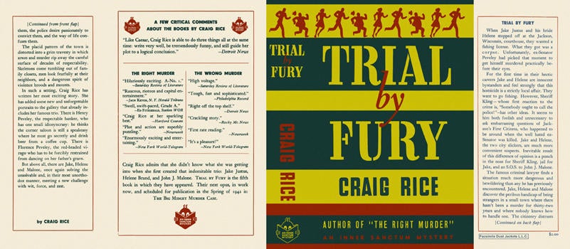 Item #2804 Trial by Fury. Craig Rice