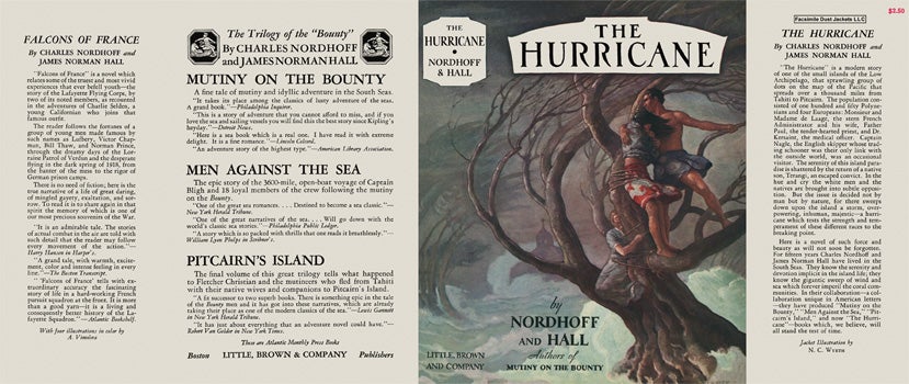 Item #28101 Hurricane, The. Charles Nordhoff, James Norman Hall.