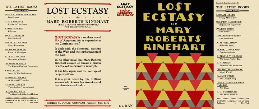 Item #2814 Lost Ecstasy. Mary Roberts Rinehart.
