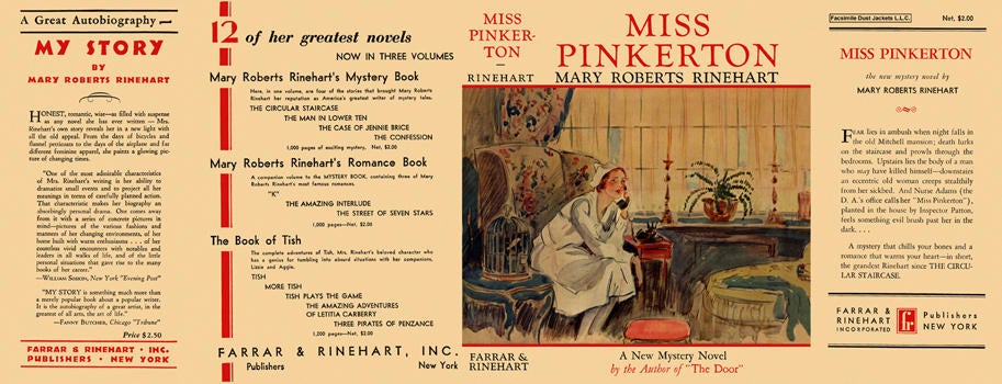 Item #2816 Miss Pinkerton. Mary Roberts Rinehart.