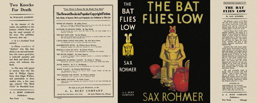 Item #2830 Bat Flies Low, The. Sax Rohmer.