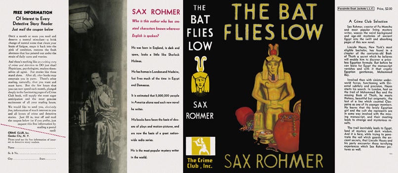 Item #2831 Bat Flies Low, The. Sax Rohmer.