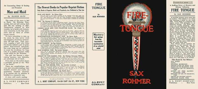Item #2846 Fire Tongue. Sax Rohmer