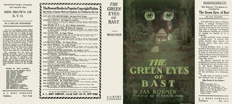 Item #2851 Green Eyes of Bast, The. Sax Rohmer