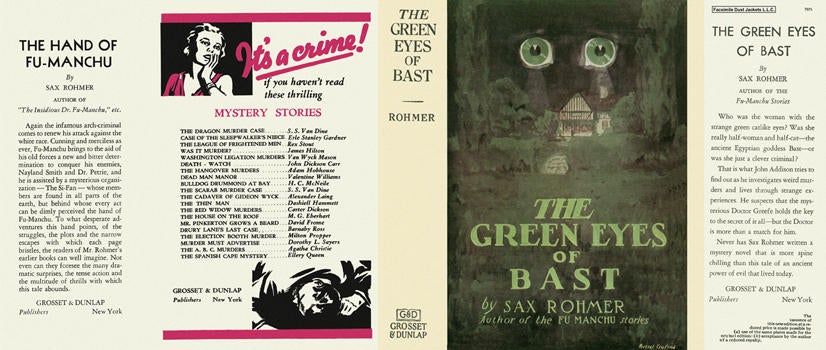 Item #2852 Green Eyes of Bast, The. Sax Rohmer