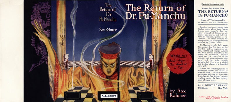 Item #2869 Return of Dr. Fu-Manchu, The. Sax Rohmer