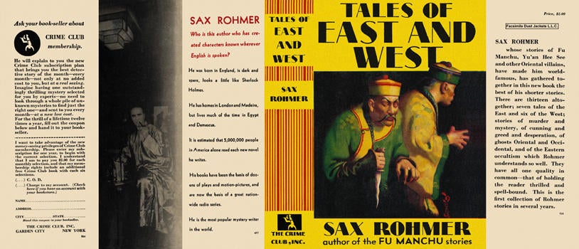 Item #2878 Tales of East and West. Sax Rohmer