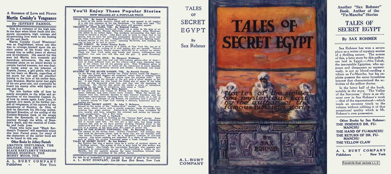 Item #2879 Tales of Secret Egypt. Sax Rohmer