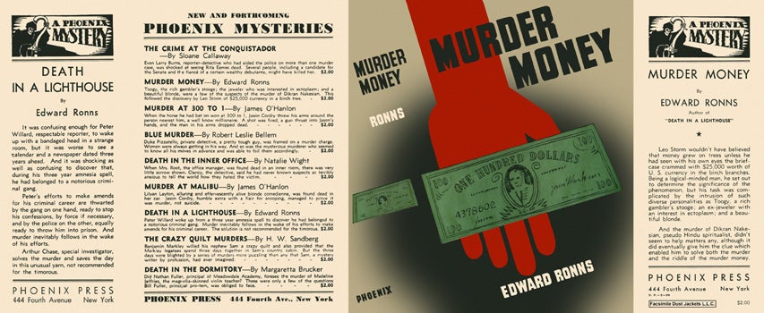 Item #2894 Murder Money. Edward Ronns.