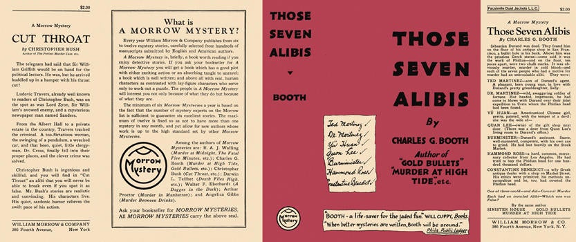 Item #290 Those Seven Alibis. Charles G. Booth.