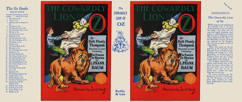 Item #29083 Cowardly Lion of Oz, The. Ruth Plumly Thompson, John R. Neill