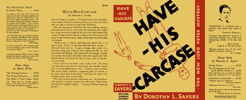 Item #2935 Have His Carcase. Dorothy L. Sayers