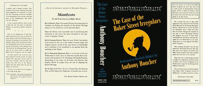 Item #296 Case of the Baker Street Irregulars, The. Anthony Boucher.