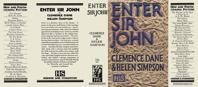Item #29653 Enter Sir John. Clemence Dane, Helen Simpson.