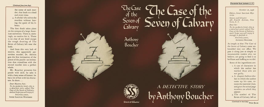 Item #298 Case of the Seven of Calvary, The. Anthony Boucher