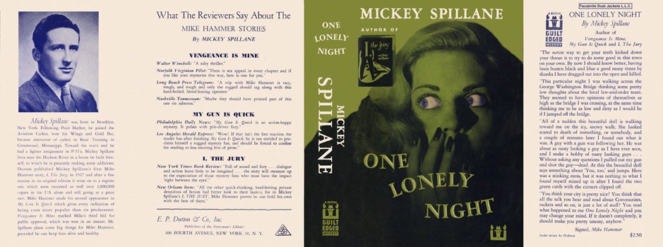 Item #3007 One Lonely Night. Mickey Spillane.