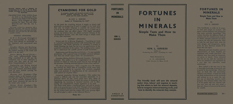 Item #30149 Fortunes in Minerals. Ion L. Idriess.