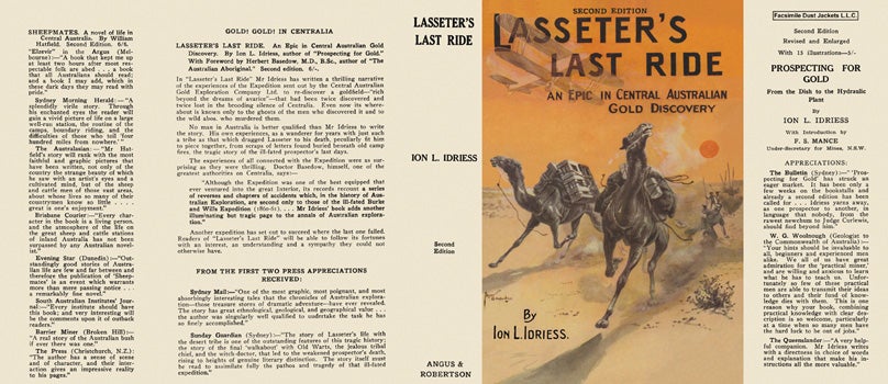 Item #30160 Lasseter's Last Ride. Ion L. Idriess