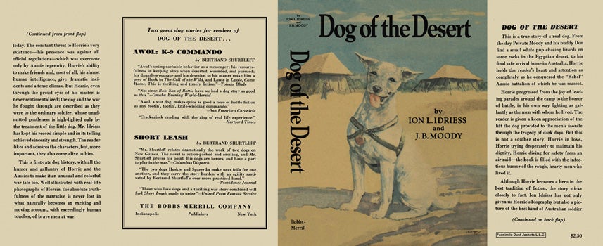 Item #30202 Dog of the Desert. Ion L. Idriess, J. B. Moody