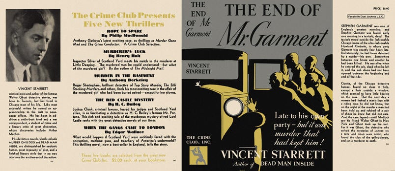 Item #3026 End of Mr. Garment, The. Vincent Starrett