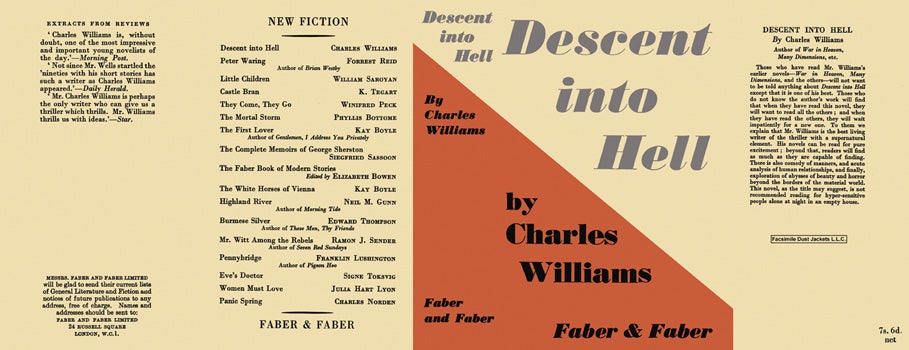 Item #30339 Descent into Hell. Charles Williams