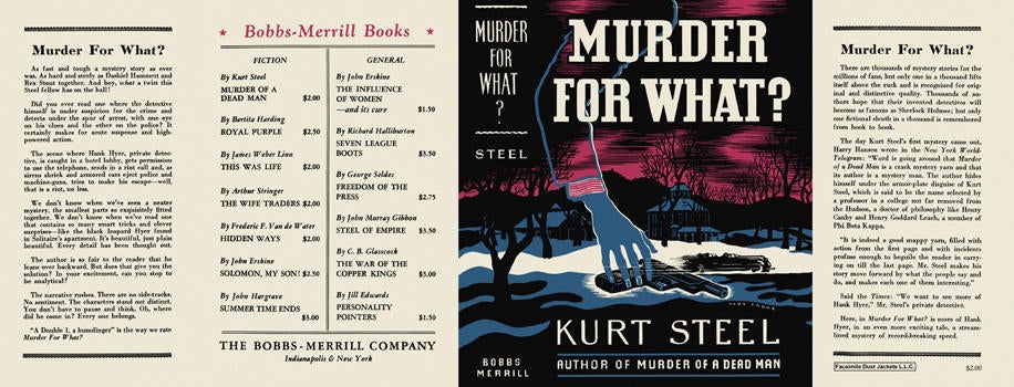 Item #3035 Murder for What? Kurt Steel