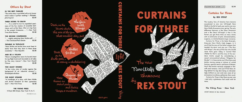 Item #3060 Curtains for Three. Rex Stout