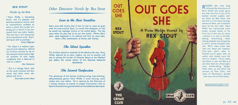 Item #3082 Out Goes She. Rex Stout.