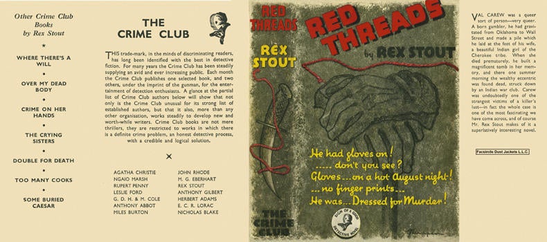 Item #3089 Red Threads. Rex Stout