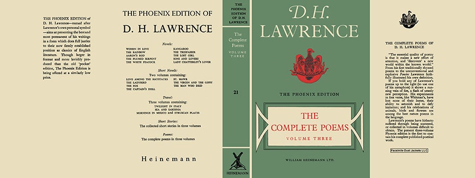 Item #30923 D.H. Lawrence - The Complete Poems, Volume Three. D. H. Lawrence